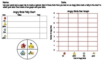 Preview of Angry Birds Graphing - Bar Graph and Pictograph