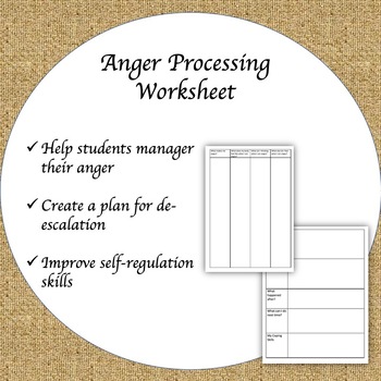 Preview of Anger Processing Worksheet