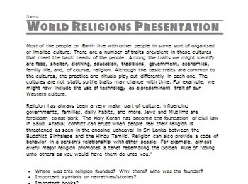Preview of Ancient Religions Research Project