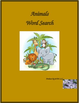 Preview of Animais (Animals in Portuguese) Wordsearch