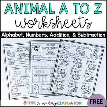 Preview of Animal A to Z Worksheets Freebie