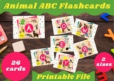 Animal ABC Flashcards (2 sizes included)