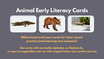 Preview of Animal ABC Photo Cards - Early Literacy, Phonics, Letter Sounds, Montessori