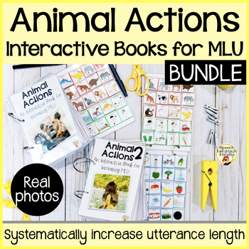 Preview of Animal Verb Photos Interactive Book Increase MLU Expand Utterance Early Phrases