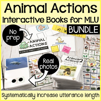 Preview of Animal Verb Photos Interactive Book Increase MLU Expand Utterance Early Phrases