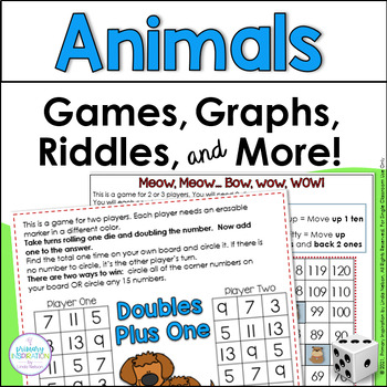 Preview of Animal Activities - Thematic Games, Graphs. and Riddles