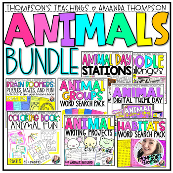 Preview of Animal Activities and Centers - Coloring, Theme Day