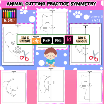 Preview of Animal Activity Book, scissor activities for preschool kids to cut the paper