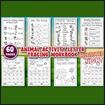 Preview of Animal Activity Letter Tracing Workbook