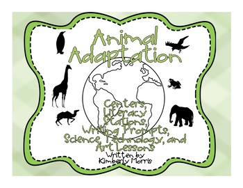 Preview of Animal Adaptation Science and Writing Stations with Technology and Art Lessons
