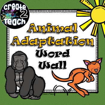 Preview of Animal Adaptation Word Wall Freebie