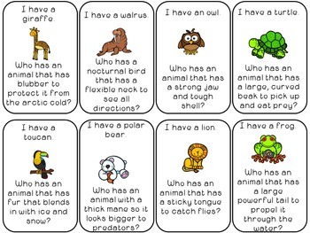 Animal Adaptations Game by Forever In Third Grade | TpT
