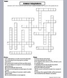 Animal Adaptations Worksheet/ Crossword Puzzle