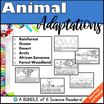 Preview of Animal Adaptations Books Bundle of 6 Science Readers