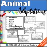Animal Adaptations Books Bundle of 6 Science Readers