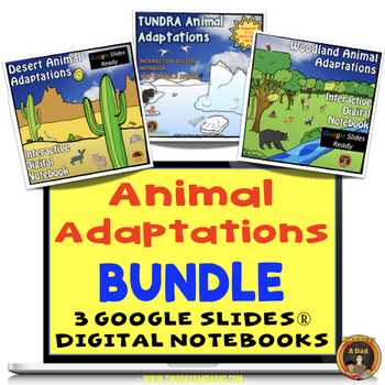 Preview of Animal Adaptations Bundle Interactive Notebooks Google Slides