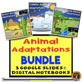 Animal Adaptations Bundle Interactive Notebooks Google Slides