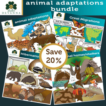 Preview of Animal Adaptations Clip Art Bundle