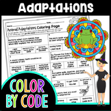 Animal Adaptations Color By Number | Science Color By Number
