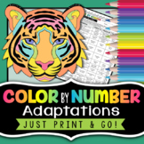 Animal Adaptations Color by Number - Science Color by Numb