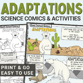 Animal Adaptation Worksheet and Reading Passages for 3rd, 