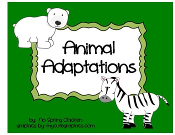 Preview of Animal Adaptations - Cut and Paste Chart, Camouflage Activity, & Quiz