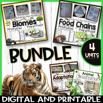 Preview of Animal Adaptations, Food Chains, Biomes, Animal Classification Science BUNDLE