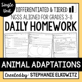 Animal Adaptations Homework | Printable & Digital