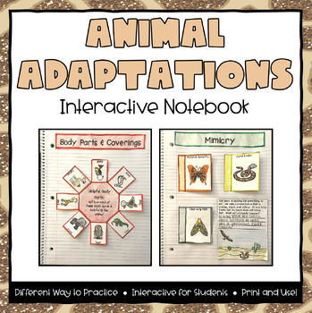 Preview of Animal Adaptations Interactive Notebook