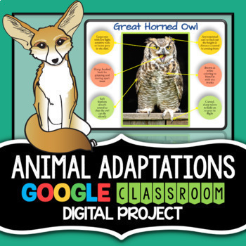 Preview of Animal Adaptations Project - Digital Research Project, Reading Passage