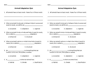 animal: Animal Adaptations Worksheets 4th Grade Pdf