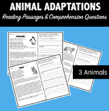 Animal Adaptations: Reading Passages with Comprehension Questions