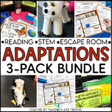 Animal Adaptations Reading and Escape Room Bundle