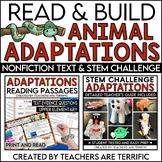 Animal Adaptations Reading and STEM Bundle
