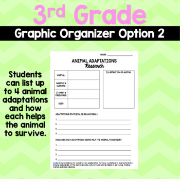 Animal Adaptations Research: Graphic Organizers by Ms Cooper's Work of Heart