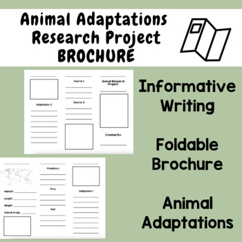 Animal Adaptations Research Project Brochure Benchmark Advance Unit 3