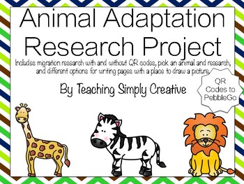 Animal Adaptations Research Project- QR Codes included! | TpT