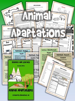 Preview of Animal Adaptations- Science and Literacy Lesson Set (TEKS & NGSS)