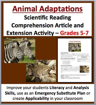 Animal Adaptations Middle School Teaching Resources | TPT