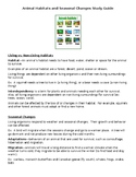 Animal Adaptations Study Guide and Vocabulary Cards - editable!