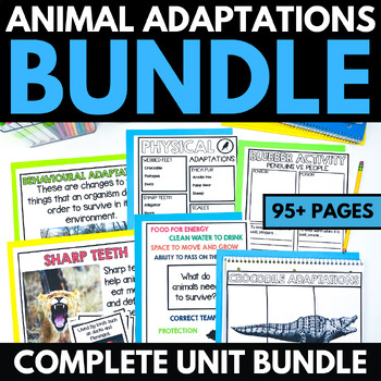 Preview of Animal Adaptations Unit - Behavioral & Physical Adaptations Projects Activities