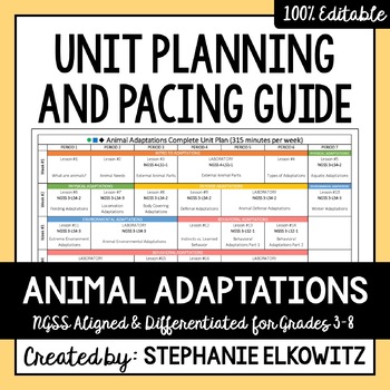 Preview of Animal Adaptations Unit Planning Guide