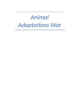 Preview of Animal Adaptations War