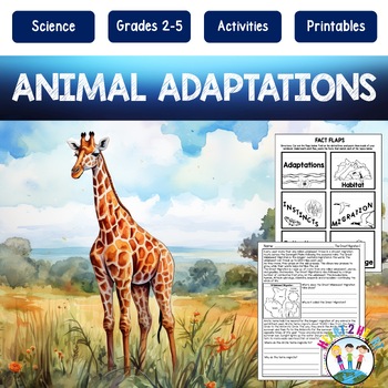 Preview of Animal Adaptations Reading Passages Worksheets Activities Project 3rd 4th Grade