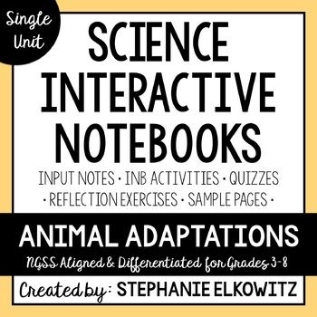Preview of Animal Adaptations Interactive Notebook Unit | Editable Notes