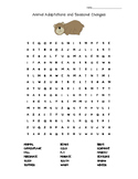 Animal Adaptations and Seasonal Changes Word Search