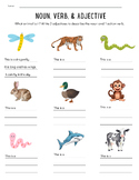 Animal- Adjectives & Action Verb