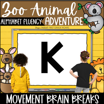Preview of ALPHABET FLUENCY Phonics Activity Movement Break Google Slides Animal Adventure