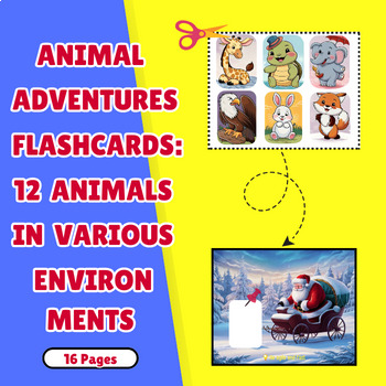 Preview of Animal Adventures Flashcards: 12 Animals in Various Environments
