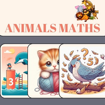 Preview of Animal Adventures: Math Problem Cards with Images Maths Ressources
